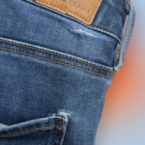 AMERICAN EAGLE Women’s 8 Long SUPER HIGH RISE JEGGING Blue Jeans - Picture 6 of 7